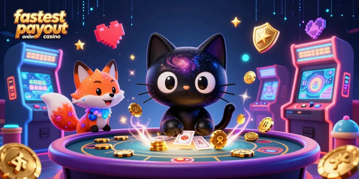 Win at the fastest payout online casino with an enchanting cosmic scene featuring unique 3D characters.